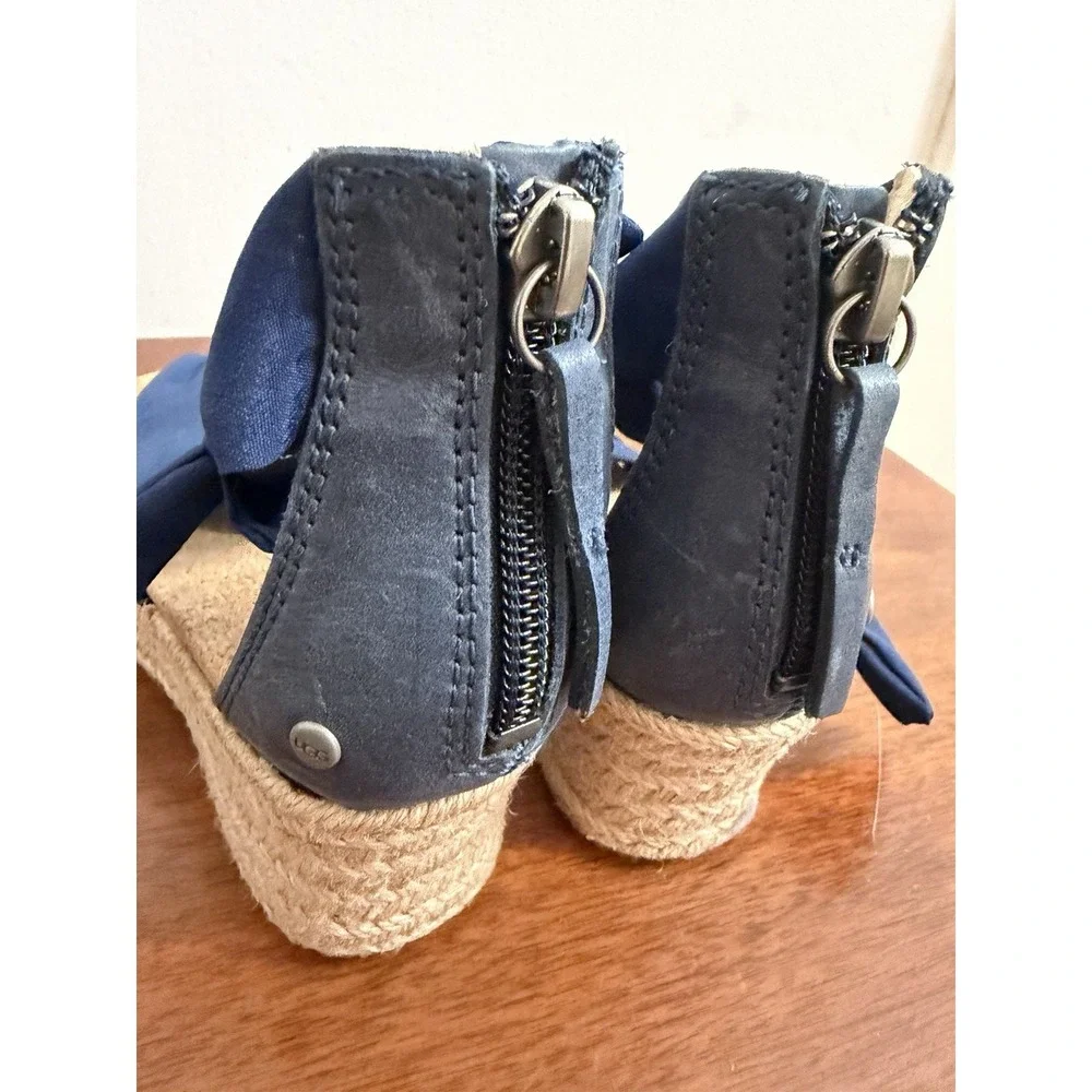 UGG Women's Navy Traci Ankle Straps Espadrilles Sandals Vacation 5.5 NWOB $110